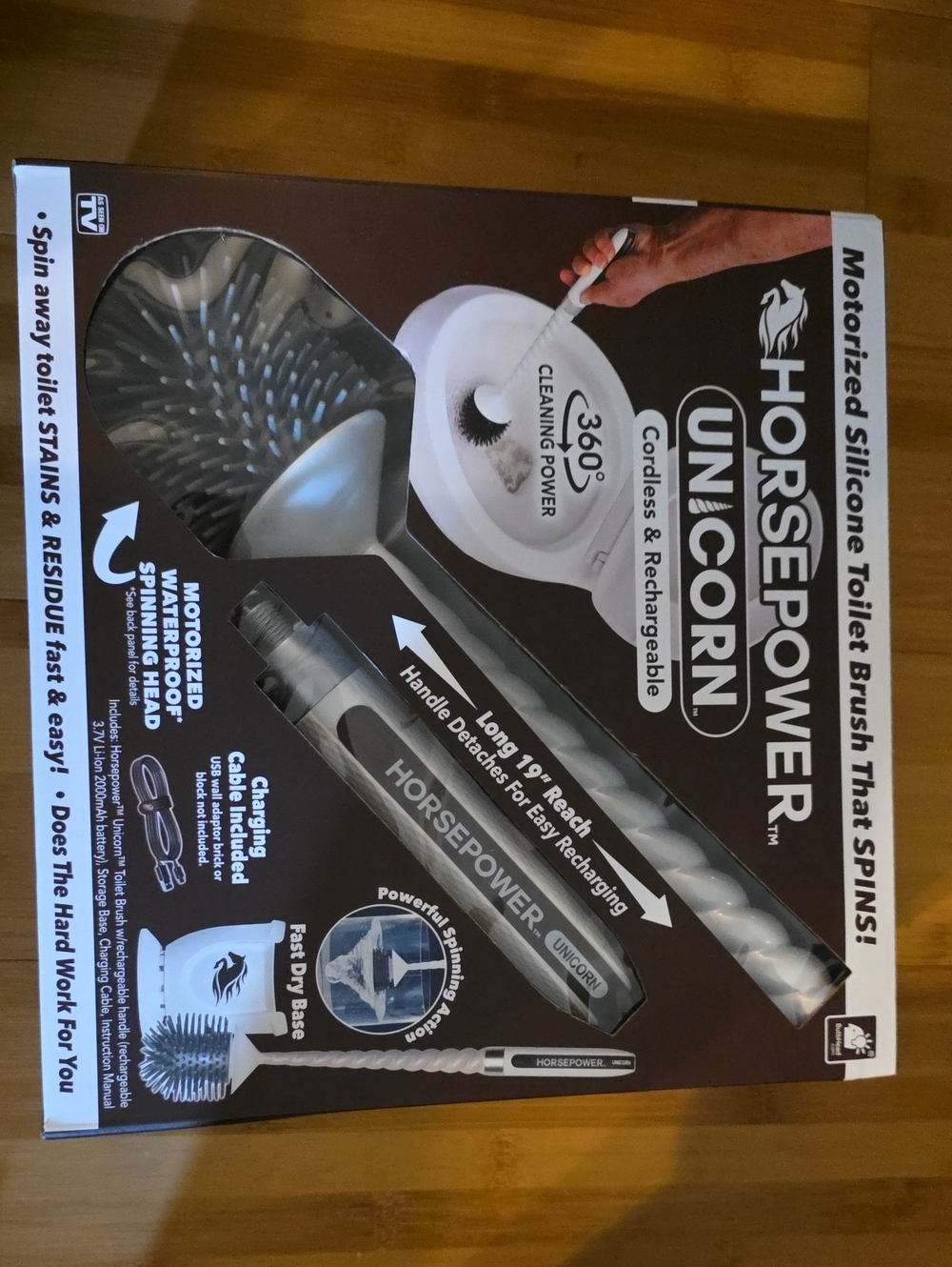 Motorized Silicone Toilet Brush - Brown/White